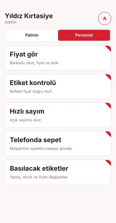 Personel ekranı